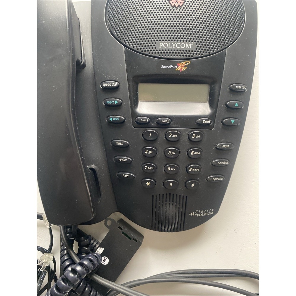 Polycom SoundPoint Pro SE-225 2 Line Professional Conference Phone w/Power Suppl - Picture 3 of 10
